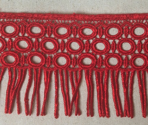 Rote quaste gehäkelt guipure - rote,