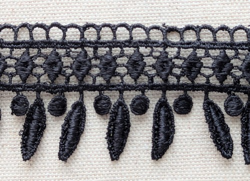 Schwarze guipure häkelborte - schwarze,
