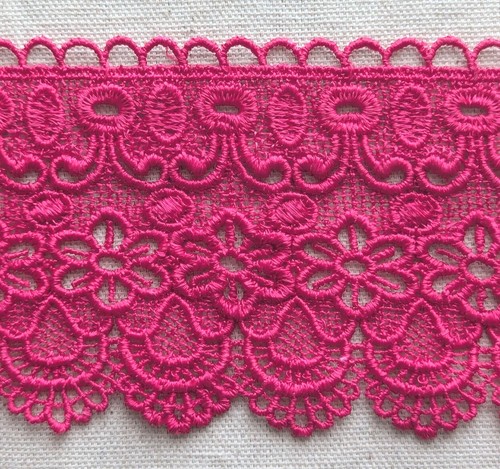 Hot pink gehäkelte guipure - gehäkelte,