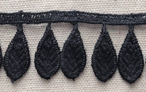 Schwarze gehäkelte guipure - schwarze,