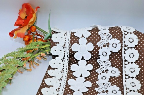 Off white cotton - off, flower